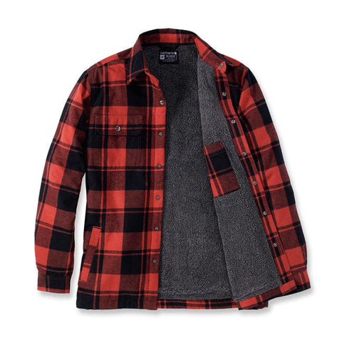 Carhartt Flannel sherpa-lined shirt red ochre CARHARTT MOTOVEIKALS 21