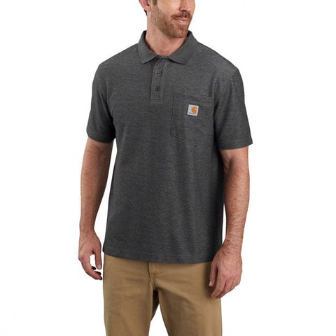 Carhartt Midweight S/S Pocket Polo carbon heather CARHARTT MOTOVEIKALS 21