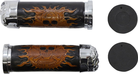 Chr Skull Grip W/Red Eyes DRAG SPECIALTIES DRAG SPECIALTIES MOTOVEIKALS 21