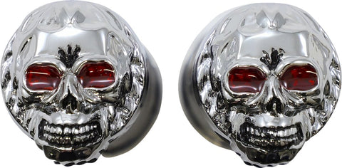 Chr Skull Grip W/Red Eyes DRAG SPECIALTIES DRAG SPECIALTIES MOTOVEIKALS 21