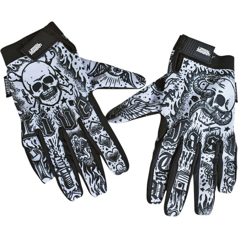 Cimdi LETHAL THREAT  TATTOO BLK/WHT S LETHAL THREAT MOTOVEIKALS 21