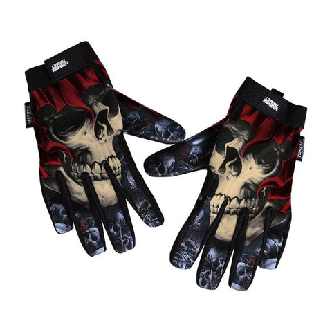 Cimdi LETHALTHREAT skull black / red XL LETHAL THREAT MOTOVEIKALS 21