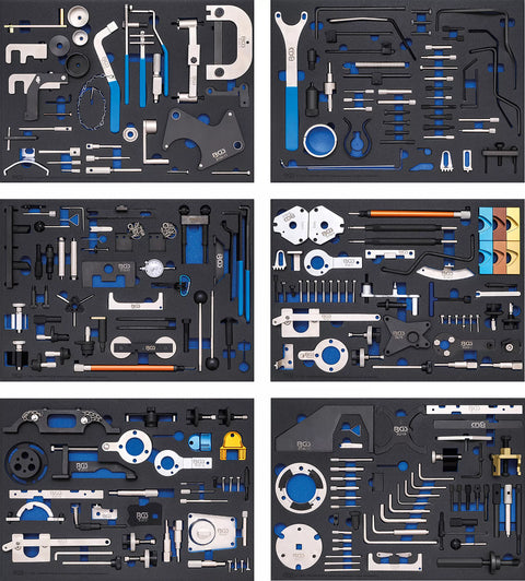 Darbnīcas ratiņi / 7 atvilktnes / ar dzinēja fāzēšanas instrumentiem / 223 gab. BGS TECHNIC MOTOVEIKALS 21