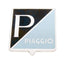 emblem / badge Piaggio 25x31mm aluminum to glue for Vespa 50, 50S, 50SS (-1968), 90, 90SS, 125 Primavera, Nuova (1966) CIF MOTOVEIKALS 21