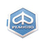 emblem / badge Piaggio 3D hexagonal 32x37mm to plug, blue / silver OEM STANDARD MOTOVEIKALS 21