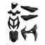 fairing kit 7-piece glossy black for Yamaha Aerox, MBK Nitro 2013-2017 101 OCTANE MOTOVEIKALS 21