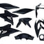 fairing kit EDGE 9-piece black metallic for Yamaha Aerox, MBK Nitro EDGE BIKEPARTS MOTOVEIKALS 21