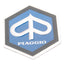 horn cover emblem / badge Piaggio 25x30mm aluminum to glue for Vespa PX, PE 80, 125, 200 CIF MOTOVEIKALS 21