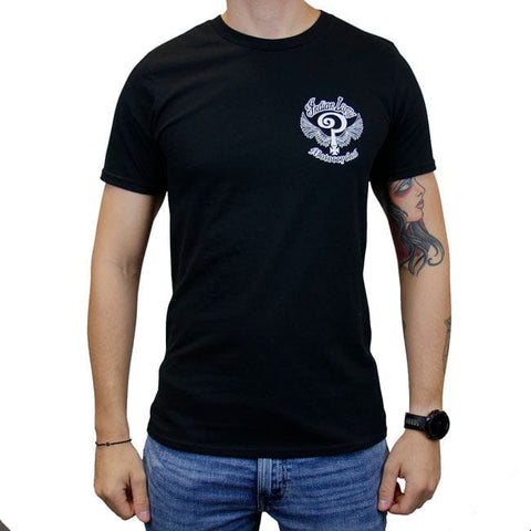 Indian Larry John''s t-shirt black INDIAN LARRY MOTORCYCLES MOTOVEIKALS 21