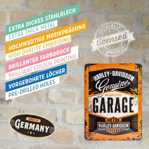 Izkārte Harley-Davidson GARAGE 15x20 cm NOSTALGIC ART MOTOVEIKALS 21