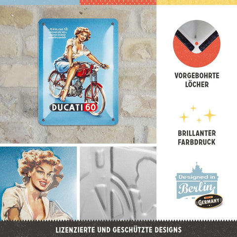 Izkārtne DUCATI 60 15 x 20cm NOSTALGIC ART MOTOVEIKALS 21