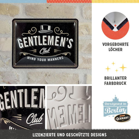 Izkārtne GENTLEMENS CLUB 15x20cm NOSTALGIC ART MOTOVEIKALS 21