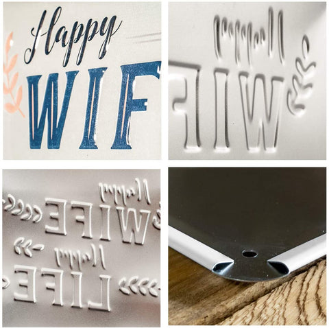 Izkārtne Happy WiFe Happy Life 15 x 20 cm NOSTALGIC ART MOTOVEIKALS 21