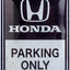 Izkārtne  HONDA PARKING ONLY 15x20cm NOSTALGIC ART MOTOVEIKALS 21