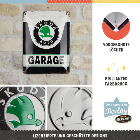 Izkārtne  ŠKODA GARAGE 15x20cm NOSTALGIC ART MOTOVEIKALS 21