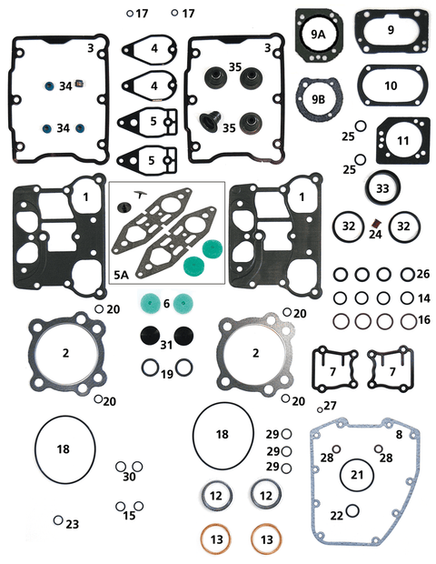 Kartera ventilācijas filtra elements JAMES GASKETS Twin Cam 1999–2017 JAMES GASKETS MOTOVEIKALS 21