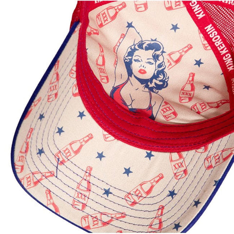 King Kerosin I''m a simple man cap offwhite&blue KING KEROSIN MOTOVEIKALS 21