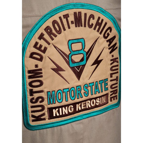King Kerosin Motorstate shirt khaki KING KEROSIN MOTOVEIKALS 21