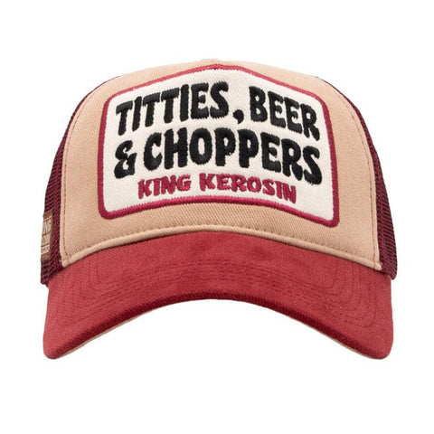 King Kerosin Tities, Beer & Choppers cap light brown KING KEROSIN MOTOVEIKALS 21