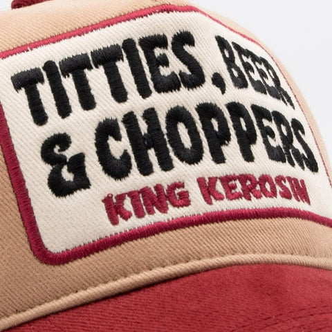 King Kerosin Tities, Beer & Choppers cap light brown KING KEROSIN MOTOVEIKALS 21