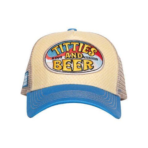 King Kerosin Titties And Beer cap beige/blue KING KEROSIN MOTOVEIKALS 21