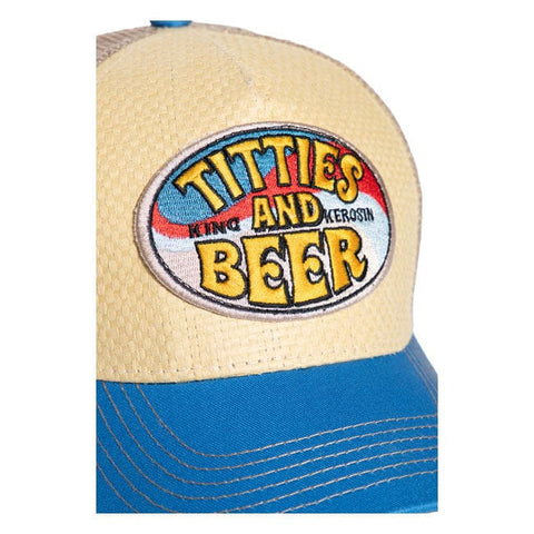 King Kerosin Titties And Beer cap beige/blue KING KEROSIN MOTOVEIKALS 21