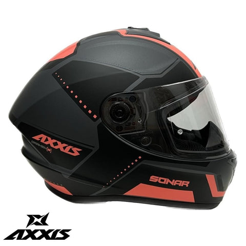 Ķivere Full Face AXXIS DRAKEN S SONAR B5 salmon color AXXIS MOTOVEIKALS 21