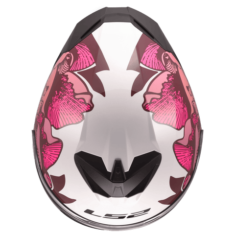 Ķivere LS2 FF820 RAPID III POPPIES II white pink LS2 MOTOVEIKALS 21