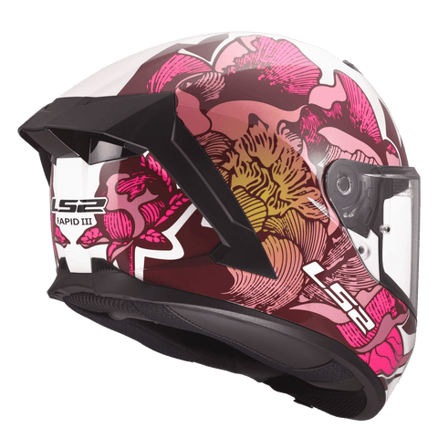 Ķivere LS2 FF820 RAPID III POPPIES II white pink LS2 MOTOVEIKALS 21