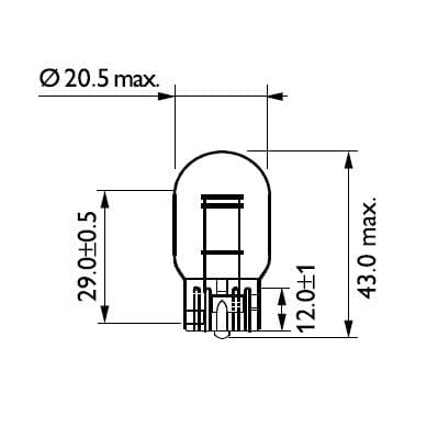 Kvēlspuldze bremžu sign./aizm.lukt. W21/5W 12V 21/5W W3X16Q 1GAB MAXGEAR MOTOVEIKALS 21