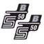 Lettering S50 B foil / sticker silver 2 pieces for Simson S50 OEM STANDARD MOTOVEIKALS 21