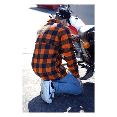 Lietu izturoš flaneļa krekls Black/Orange L STOREHOUSE MOTOVEIKALS 21