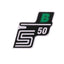 logo foil / sticker S50 B green for Simson S50 OEM STANDARD MOTOVEIKALS 21