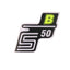 logo foil / sticker S50 B neon yellow for Simson S50 OEM STANDARD MOTOVEIKALS 21