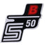logo foil / sticker S50 B red for Simson S50 OEM STANDARD MOTOVEIKALS 21