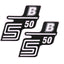 logo foil / sticker S50 B white 2 pieces for Simson S50 OEM STANDARD MOTOVEIKALS 21