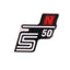 logo foil / sticker S50 N red for Simson S50 OEM STANDARD MOTOVEIKALS 21