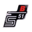 logo foil / sticker S51 B red for Simson S51 OEM STANDARD MOTOVEIKALS 21