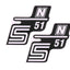 logo foil / sticker S51 N white for Simson S51 OEM STANDARD MOTOVEIKALS 21