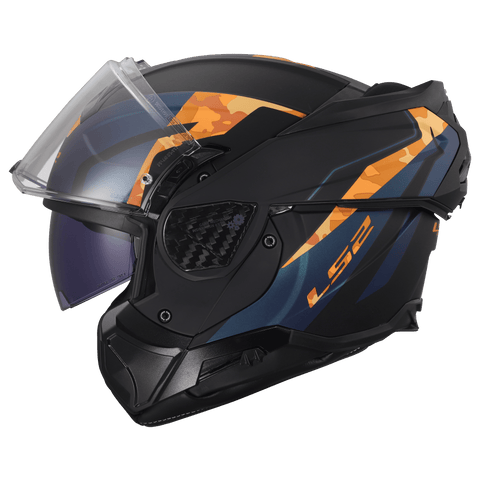 LS2 Advant II modulārā moto ķivere black / orange LS2 MOTOVEIKALS 21