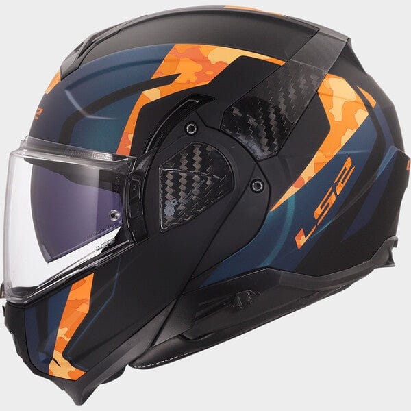 LS2 Advant II modulārā moto ķivere black / orange LS2 MOTOVEIKALS 21