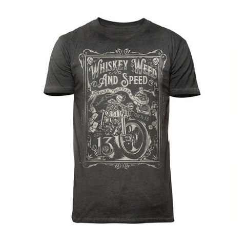 Lucky 13 Whiskey Weed and Speed t-shirt vintage black LUCKY 13 MOTOVEIKALS 21