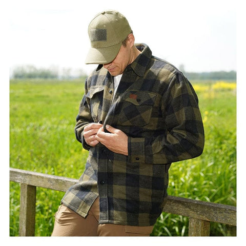 Lumberjack Flannel Shirt Checkered Black/Olive ARMY SURPLUS MOTOVEIKALS 21