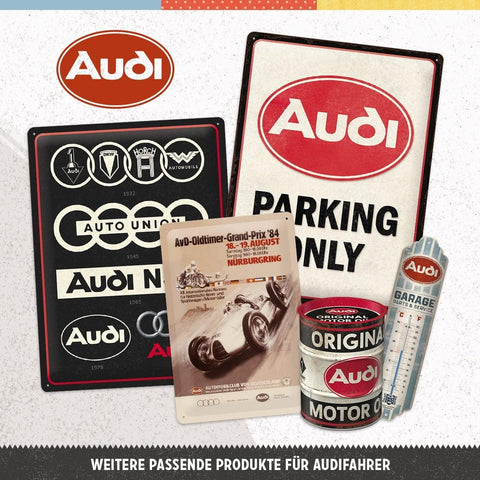 Metāla pastkarte AUDI GARAGE 14x10cm NOSTALGIC ART MOTOVEIKALS 21