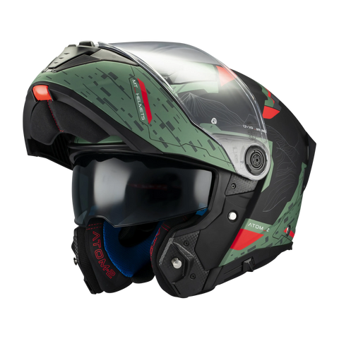 Modulārā ķivere MT ATOM 2 SV HIGHLANDS C6 black / green MT HELMETS MOTOVEIKALS 21