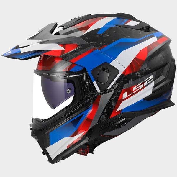 Moto ķivere LS2 RANGER FF909 CARBON STRIKE gloss white blue red LS2 MOTOVEIKALS 21