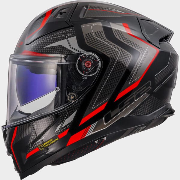 Moto ķivere LS2 Vector II FF811 ALIZER gloss black red LS2 MOTOVEIKALS 21