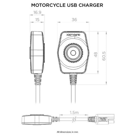 Motocikla USB lādētājs QUAD LOCK QUAD LOCK MOTOVEIKALS 21
