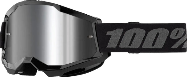 Motokrosa brilles 100% Strata 2 Black / Silver Mirro Lens 100% MOTOVEIKALS 21