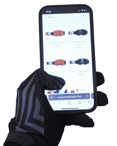 Motokrosa cimdi SFT Touch Black melni STUNT FREAKS TEAM MOTOVEIKALS 21